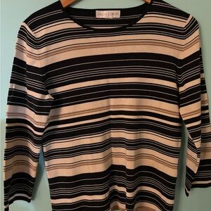 Casual Corner Women's Long Sleeve Striped Top